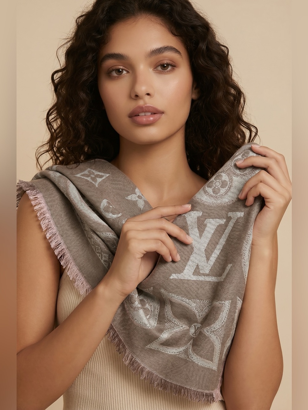 LV Signature monogram Shawl Scarf